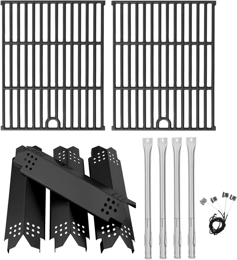BBQration Grill Parts for Nexgrill 4 Burner 720-0925 720-0925P 720-0925PG, Cooking Grate, Heat Shield and Burner Kit for Nexgrill 720-0925P Replacement Parts for Nexgrill 4 Burner 720-0925 - Image 1